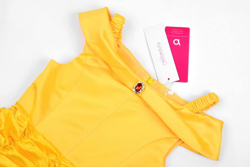ReliBeauty Little Girls Layered Princess Dress Costume with Accessories, Yellow, 8-10 - Image 3